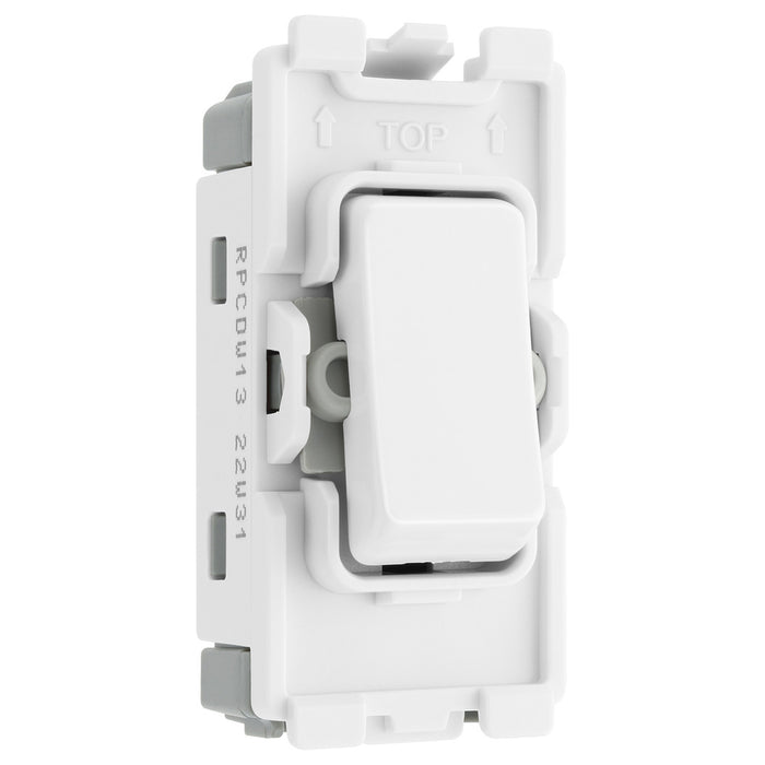 BG Evolve White RPCDW13 Intermediate Light Switch 20 Amp Grid Switch