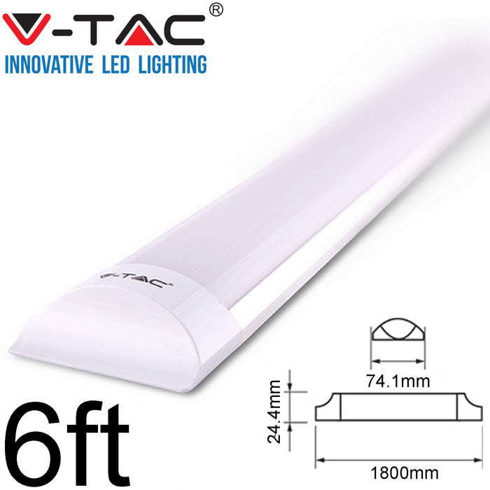 6ft V-TAC 60W LED Batten Tube Light Slim Fitting White 6400K 671 VT-8-60