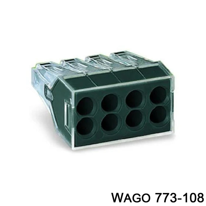 Wago 773-108 Push Wire Connector For Junction Boxes 2.5mm 8 Way