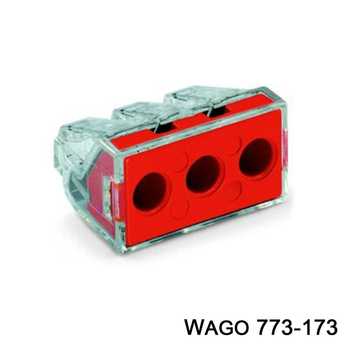 Wago 773-173 Push Wire Connector For Junction Boxes 6mm 3 Way