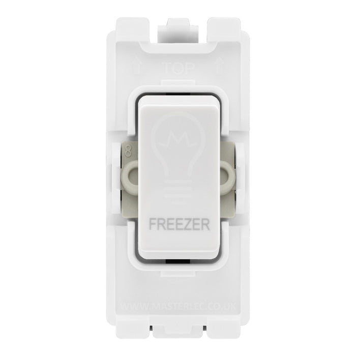BG RRFZW White 20 Amp Double Pole Appliance Grid Switch Labelled Freezer