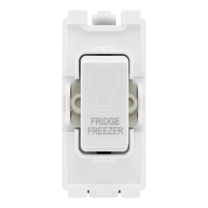 BG RRFFW White 20 Amp Double Pole Appliance Grid Switch Labelled Fridge Freezer