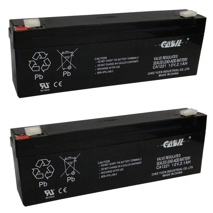 2x 2.1Ah 12V Battery Rechargeable Sealed Lead Acid Alarm Battery Casil