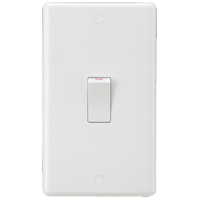 Curved Edge 45A 2G DP Switch (White Rocker)