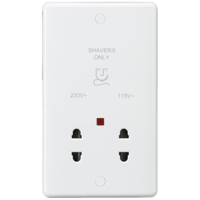 Curved Edge Dual Voltage Shaver Socket with Neon CU8900N