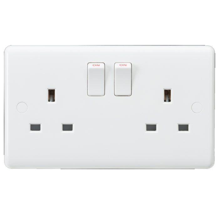 ML Accessories White Curved 13A 2G SP Switched Double Socket