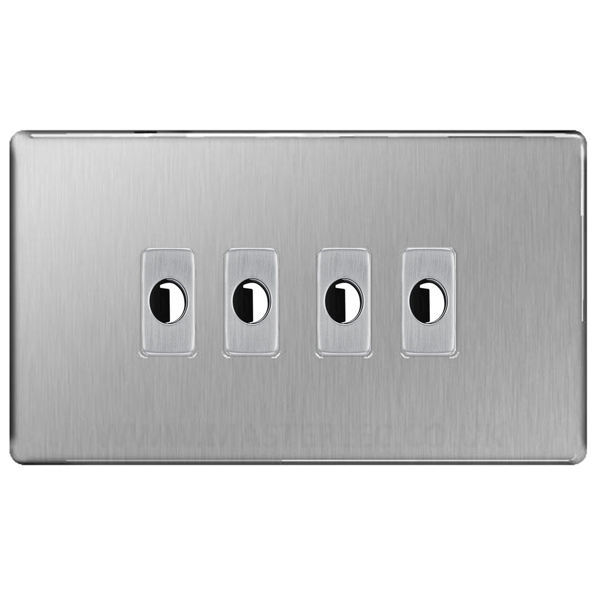 BG Nexus Screwless Brushed Steel 4 Gang Flex Outlet Socket — Masterlec