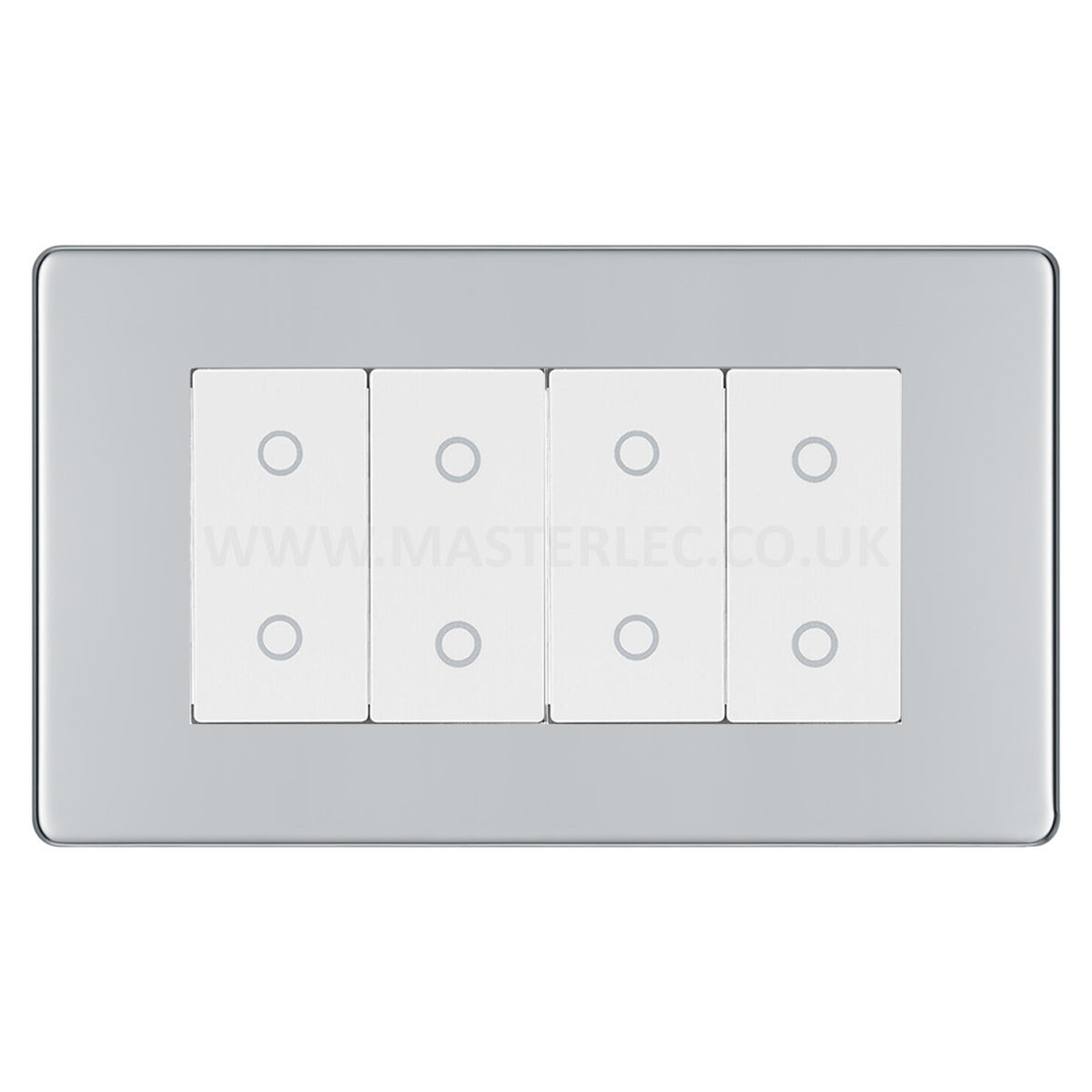 Master Switch Grey BG Nexus Screwless Polished Chrome Quad Master Touch Dimmer Switch Whi ...
