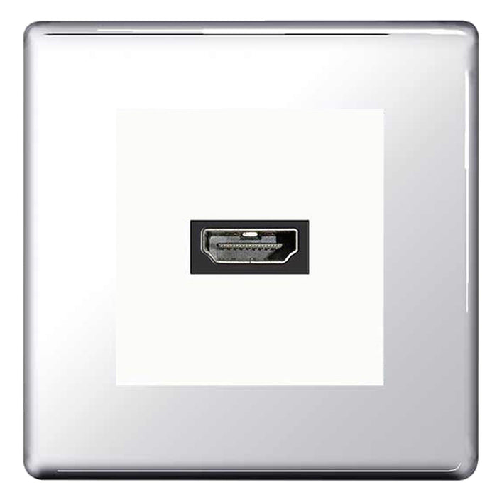 BG Nexus Screwless Flat Plate Polished Chrome Switches and Sockets White Inserts Full Range
