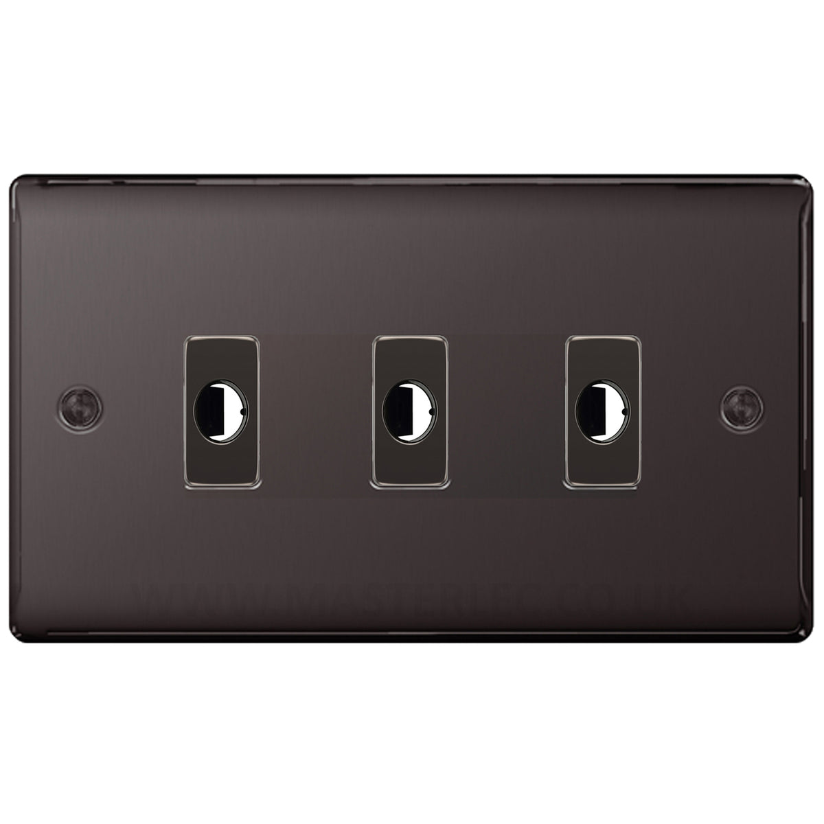 BG Nexus Metal Black Nickel 3 Gang Flex Outlet Socket — Masterlec