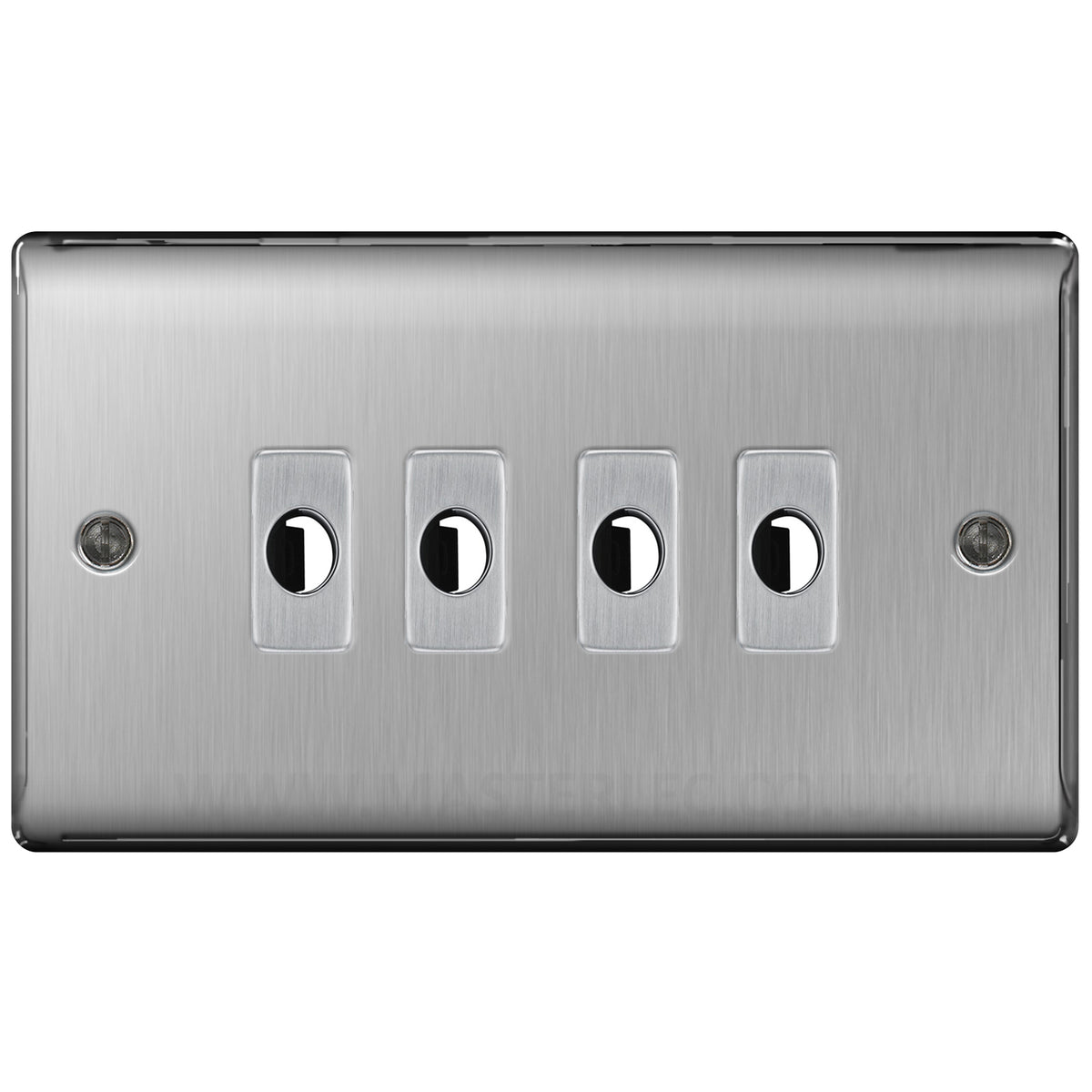 BG Nexus Metal Brushed Steel 4 Gang Flex Outlet Socket — Masterlec