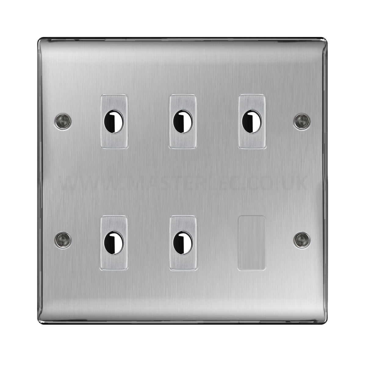 BG Nexus Metal Brushed Steel 5 Gang Flex Outlet Socket — Masterlec