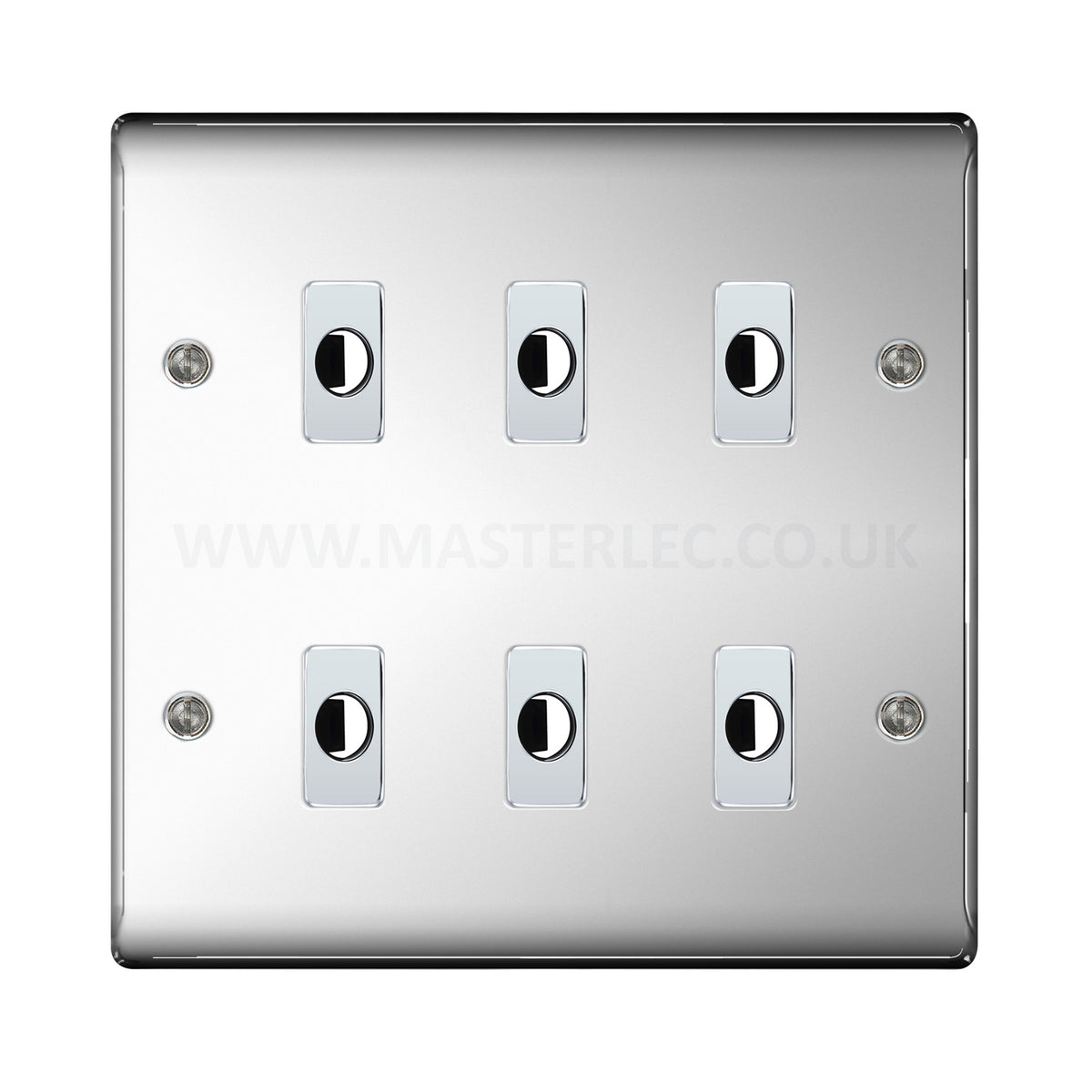 BG Nexus Metal Polished Chrome 6 Gang Flex Outlet Socket — Masterlec