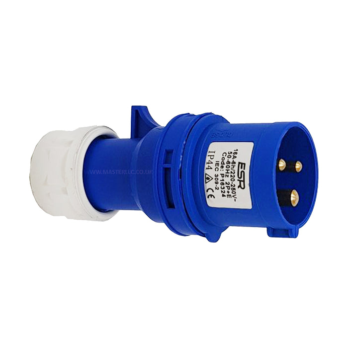 ESR Fast Fit Industrial Trailing Plug IP44 16 Amp 3 Pin P16324 Blue 2P + E