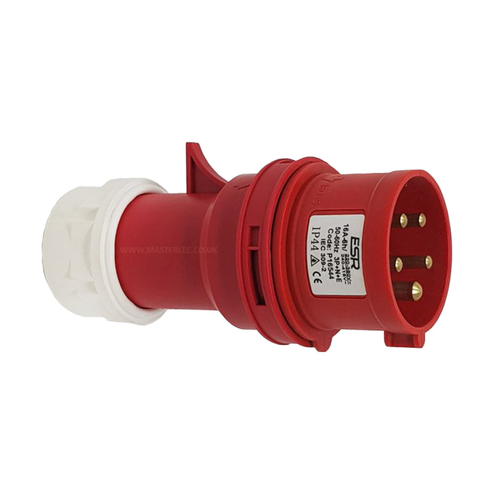 ESR Fast Fit Industrial Trailing Plug IP44 16 Amp 5 Pin P16544 Red 3P + N + E