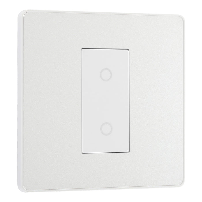 BG Evolve Pearlescent White Screwless Single Secondary Touch Dimmer Switch PCDCLTDS1B