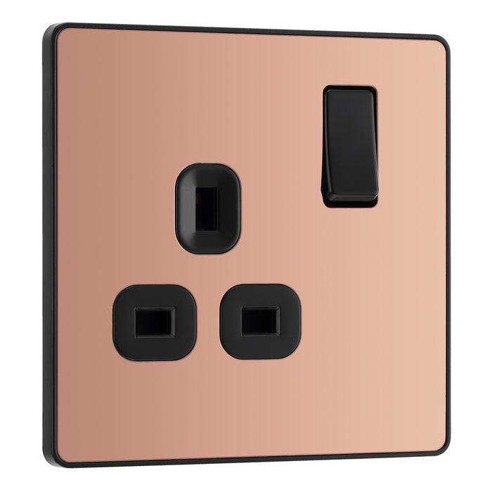 BG Evolve Polished Copper Screwless Single Socket PCDCP21B