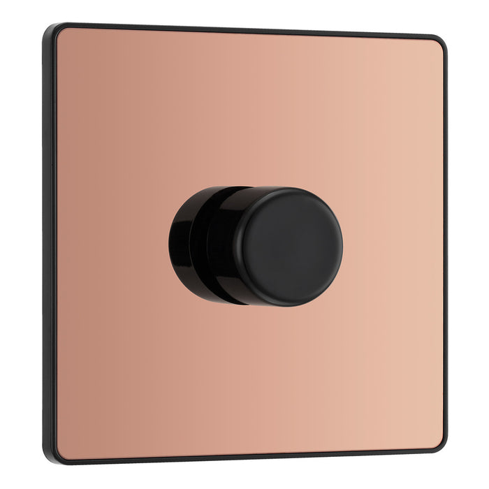 BG Evolve Polished Copper Screwless Single Trailing Edge Dimmer Switch PCDCP81B