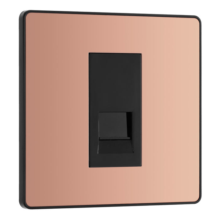 BG Evolve Polished Copper Screwless Single Secondary Telephone Socket PCDCPBTS1B