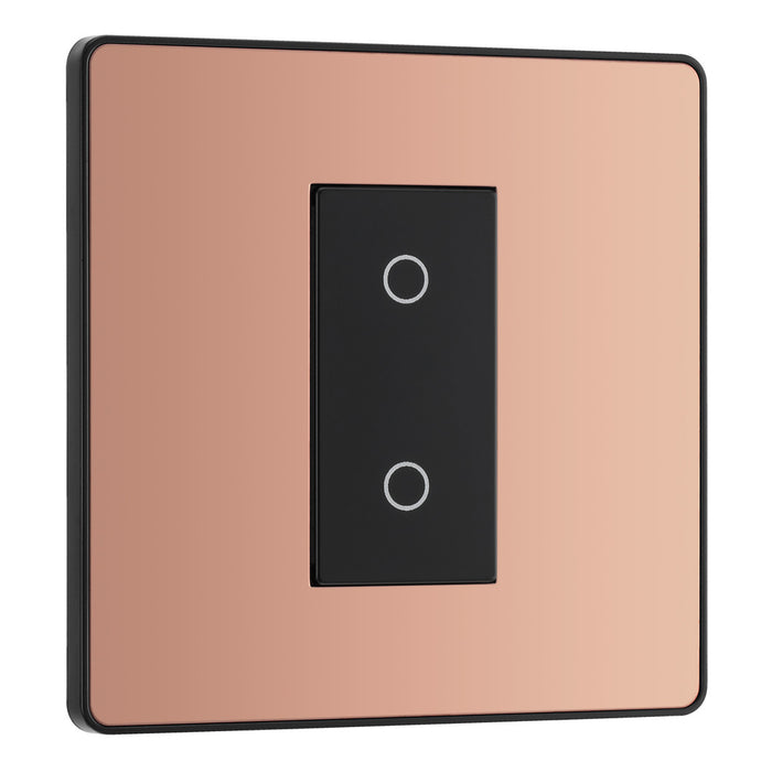 BG Evolve Polished Copper Screwless Single Master Touch Dimmer Switch PCDCPTDM1B