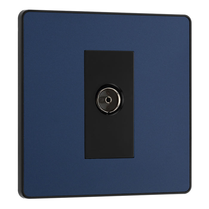 BG Evolve Matt Blue Screwless TV Aerial Socket PCDDB60B