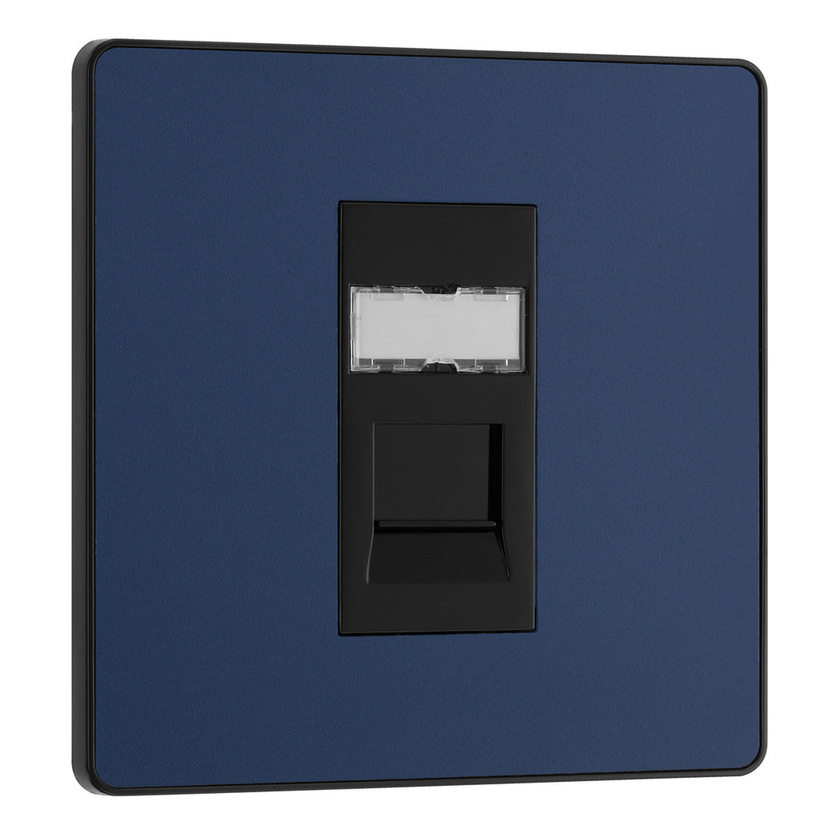 BG Evolve Matt Blue Screwless Single RJ45 CAT6 Internet Data Socket PC ...