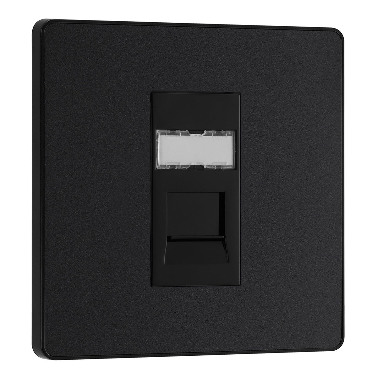 BG Evolve Matt Black Screwless Single RJ45 CAT6 Internet Data Socket P ...
