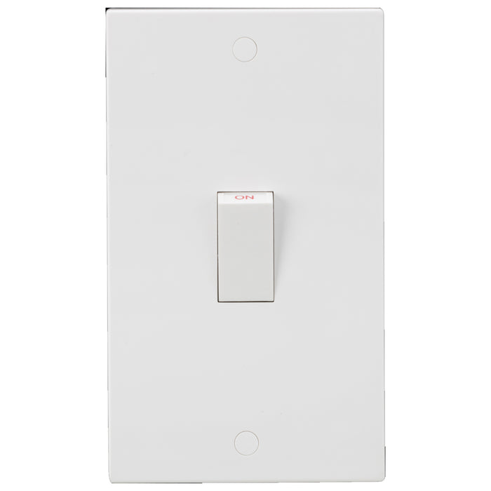 ML Accessories White Square Edge 45A 2G DP Switch (White Rocker)