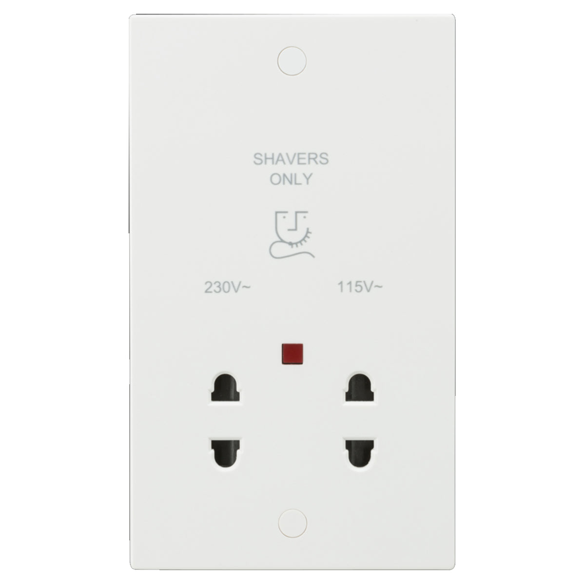 ML Accessories White Square Edge 115/230V Dual Voltage Shaver Socket w ...