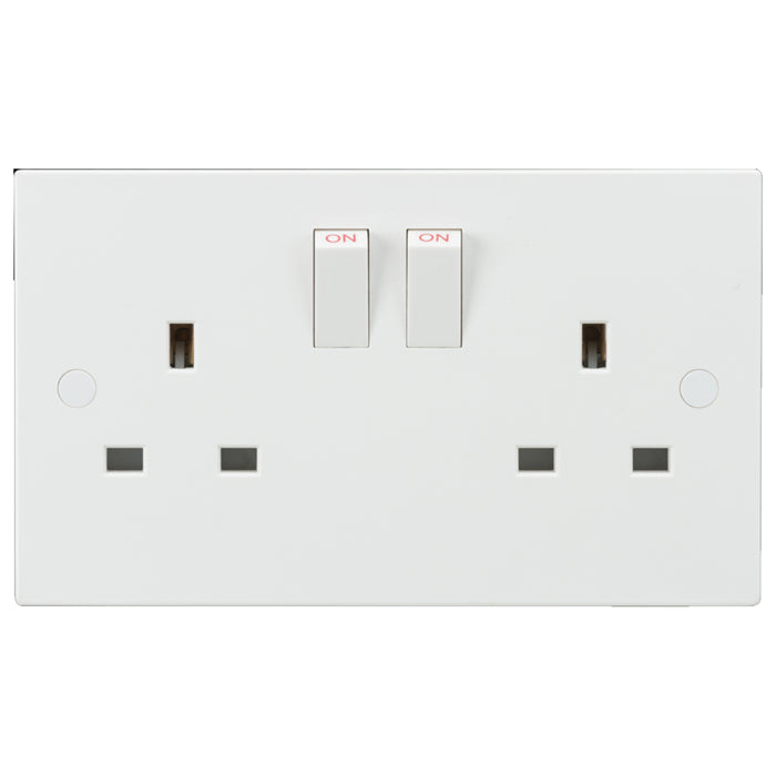 ML Accessories White Square Edge 13A 2G DP Switched Double Socket