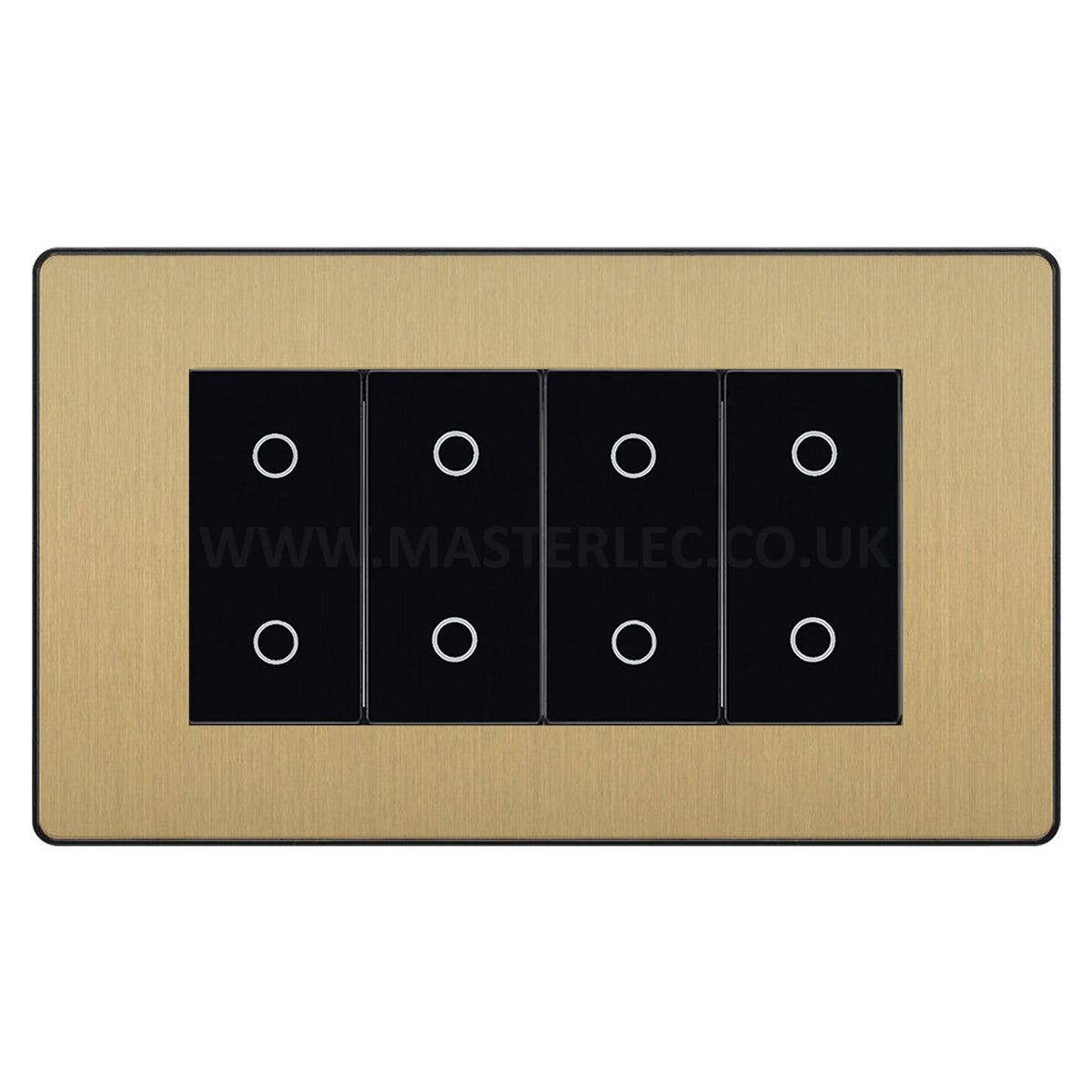 BG Evolve Satin Brass Screwless Quad Secondary Touch Dimmer Switch PCD ...