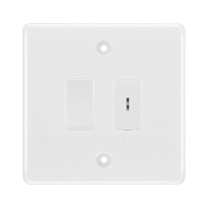 BG White 2 Gang 20 Amp Key Switch with 20 Amp Double Pole Switch